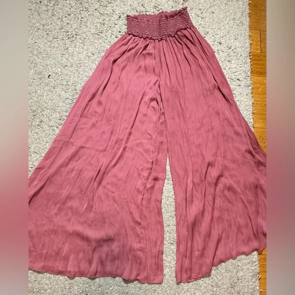Intimately Free People Pink Ultra High Waisted Wide Leg Dressy Pants Size Medium - Picture 4 of 9